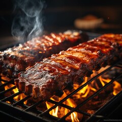 grilled meat on the grill