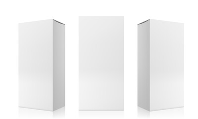 3D White Tall Box For Product Packaging Set