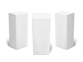 3D White Tall Box For Product Packaging Set
