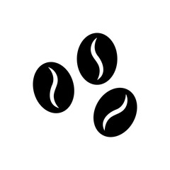 Coffee beans glyph black icon on white background