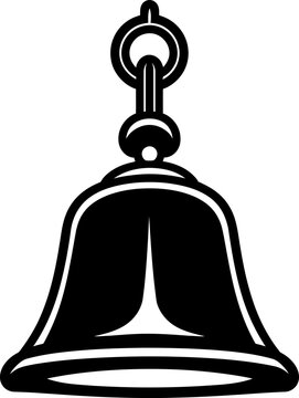 recommend clip art: Bell silhouette icon in black color. Vector template design for laser cutting wall art.