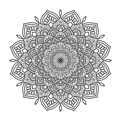 Vector luxury mandala template background and ornamental design for coloring page, greeting card, invitation, tattoo, floral mandala.