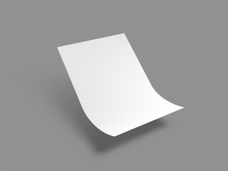 Clear A4 Office Paper Sheet With Folded Corners