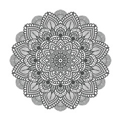 Vector luxury mandala template background and ornamental design for coloring page, greeting card, invitation, tattoo, floral mandala.