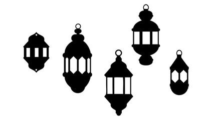 Islamic oriental garland. Muslim holiday lantern traditional Arabic traditional Ramadan Kareem eastern lanterns garland. Muslim ornamental hanging golden lanterns,  