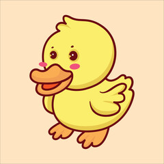 Cute duck animal cartoon illustration