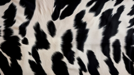Black and white cowhide or leather pattern.