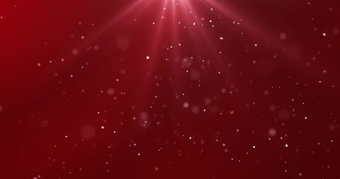 The red background leaks light with small particles flying gently