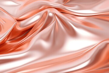 Glossy peach metal fluid glossy chrome mirror water effect background backdrop texture