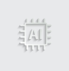 ai icon vector Artificial intelligence icon logo 