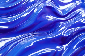 Glossy ultramarine metal fluid glossy chrome mirror water effect background backdrop texture