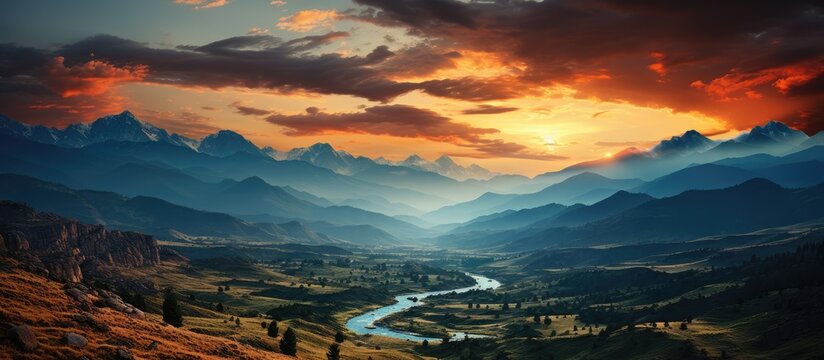 Sunset over the mountains