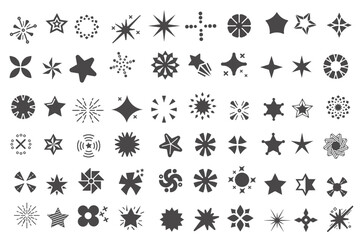 Shine sparkling star icon. Vector bling glowing star for logo. Glitter magic star sparks. Christmas symbols
