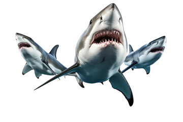Shark Trio Isolated On Transparent Background