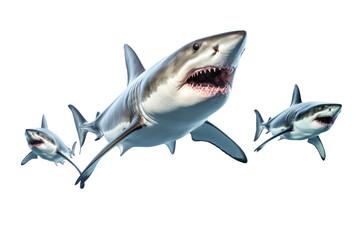 Sharks Jumping Photo Isolated On Transparent Background