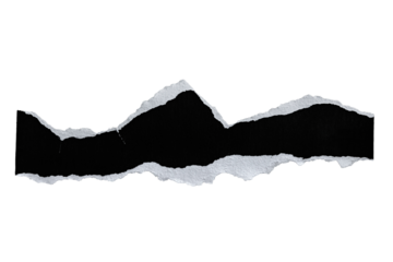 Black Ripped Paper With Torn Edges. Isolated Strips On Transparent Background. For Poster Mockup, Graphic Design, Photo Effects, Collages.