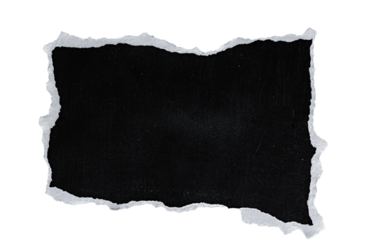 Black Ripped Paper With Torn Edges. Isolated Strips On Transparent Background. For Poster Mockup, Graphic Design, Photo Effects, Collages.