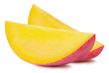 Fresh mango slice isolated on white background