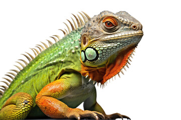 Colorful Iguana Isolated On Transparent Background