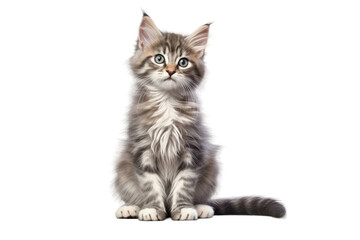 Cuteness Cat Isolated On Transparent Background - obrazy, fototapety, plakaty