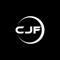 CJF letter logo design with black background in illustrator, cube logo, vector logo, modern alphabet font overlap style. calligraphy designs for logo, Poster, Invitation, etc.