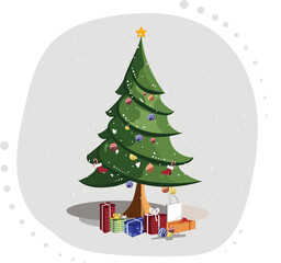 christmas tree with gifts