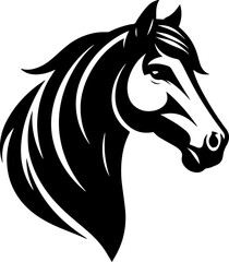 Regal Horse Symbol - Vector Illustration for a Majestic Black and White Logo