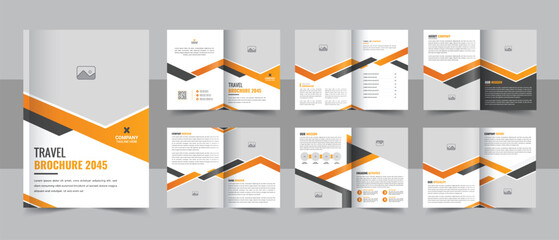 Travel Magazine Layout or business brochure template design, business profile template design layout vector - obrazy, fototapety, plakaty