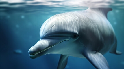 Fototapeta premium the gentle eyes of a graceful dolphin