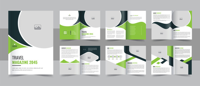 Travel Magazine Layout or creative corporate brochure design template layout, Minimal Business Brochure template design vector