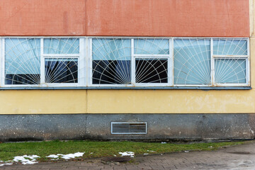 Traditional Windows with Decorative Bars in Old European Building