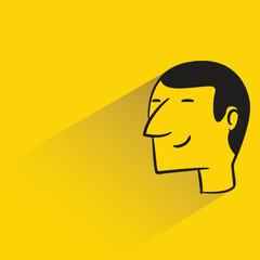 man face with shadow on yellow background