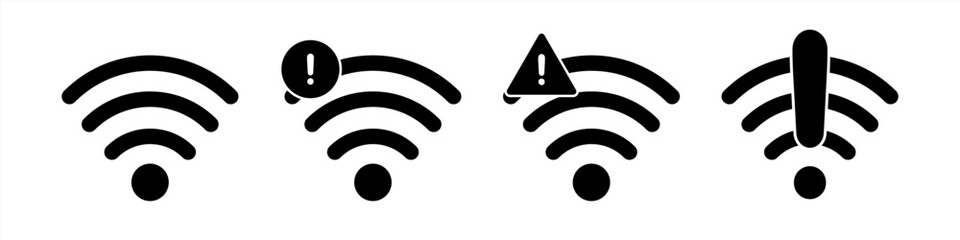 Wifi error icon symbol basic simple design - obrazy, fototapety, plakaty