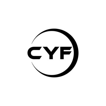 CYF letter logo design with white background in illustrator, cube logo, vector logo, modern alphabet font overlap style. calligraphy designs for logo, Poster, Invitation, etc.