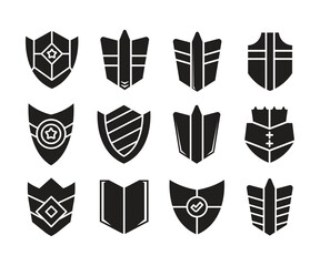 shield badge icons set vector illustration