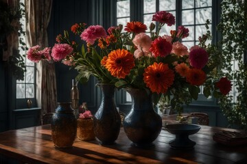 flowers in vase on table