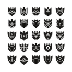 Fototapeta premium shield icons set vector illustration