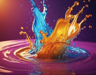 creamy colorful wave and splashes