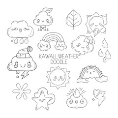 kawall doodle art illustration, hand-drawn kawall elements