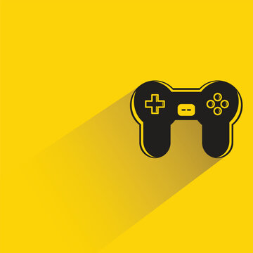 joystick with shadow on yellow background