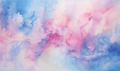 abstract watercolor hand painted background, blue, pink, violet