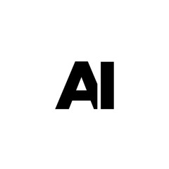 Letter A and I, AI logo design template. Minimal monogram initial based logotype.