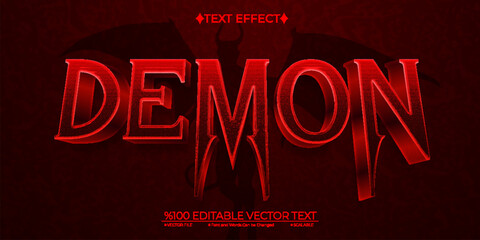 Dark Red Demon Editable Vector 3D Text Effect