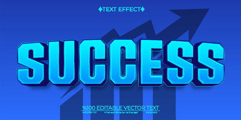 Blue Success Editable Vector 3D Text Effect