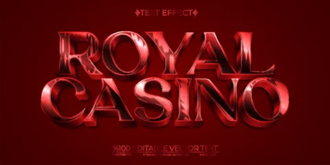 Fotobehang Red Royal Casino Editable Vector 3D Text Effect © Payiz