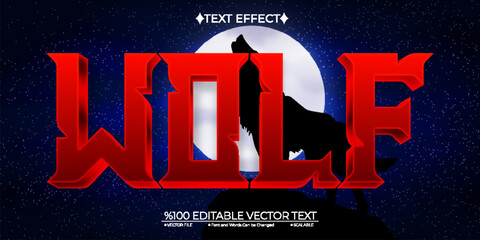 Red Wolf Editable Vector 3D Text Effect