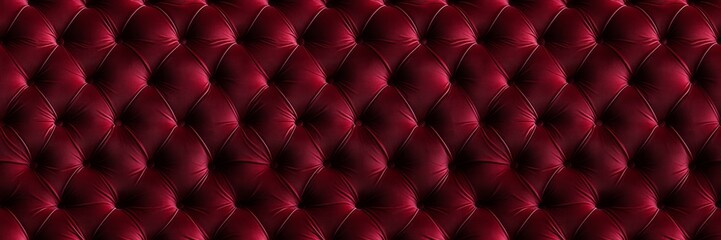 Abstract dark red retro vintage sofa textile fabric texture background  - Upholstered velours velvet furniture in the classic style of stiching rhombus with button, diamond quilted, seamless pattern