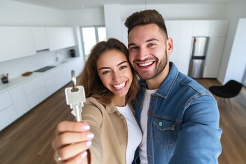 couple in front of home, key - Powered by Adobe