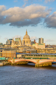 St pauls cathedral and the River Thames,London, England, Uk,