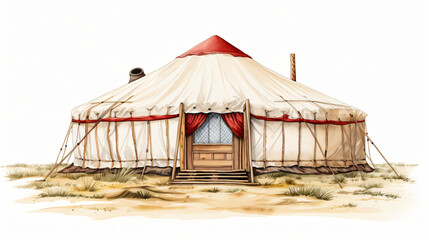Yurt on White Background